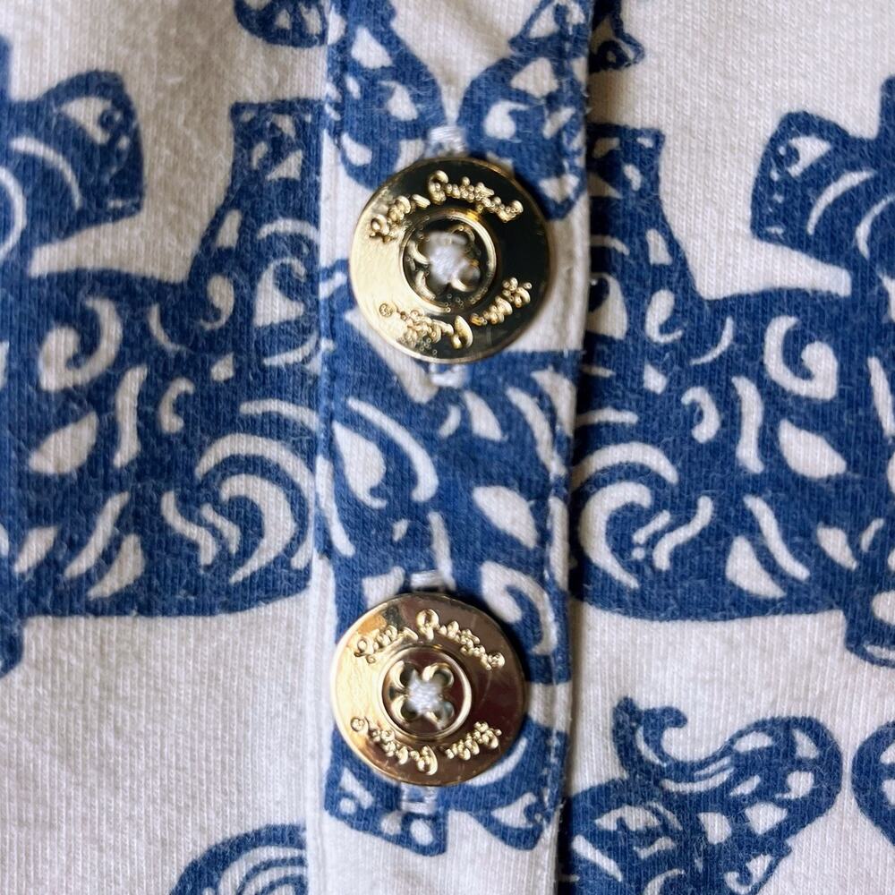 Lilly Pulitzer Pullover Sweatshirt Sz XS Blue Elephant Print Style 13153 Coastal - Picture 5 of 7